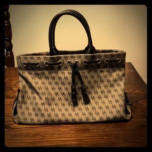 VTG Dooney & Bourke Signature Tassel Tote Satchel